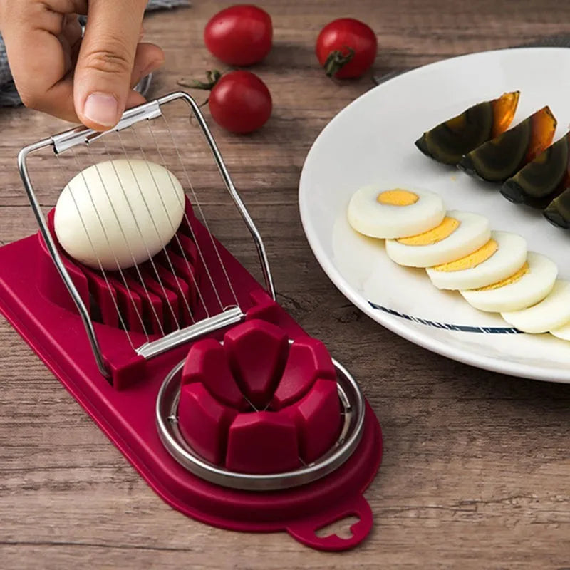 Multifunctional Egg Cutter – Stainless Steel Slicer & Flower-Shape Mold for Eggs & Luncheon Meat