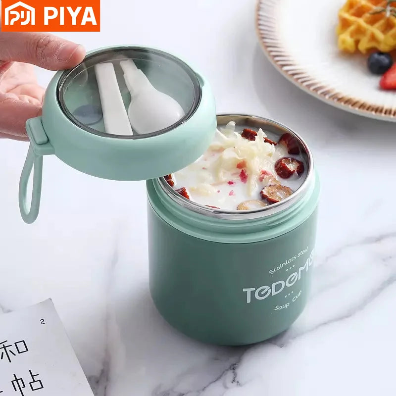 Portable 510ml Stainless Steel Food Thermos – Leakproof, Insulated Lunch Box for School