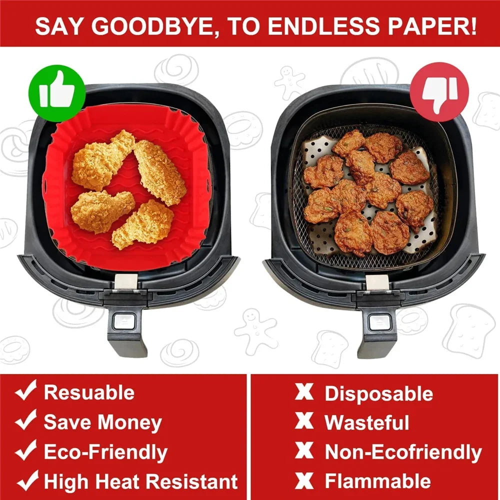 Multifunctional Air Fryer Liner – Non-Stick Silicone Tray for Oven & Fryers