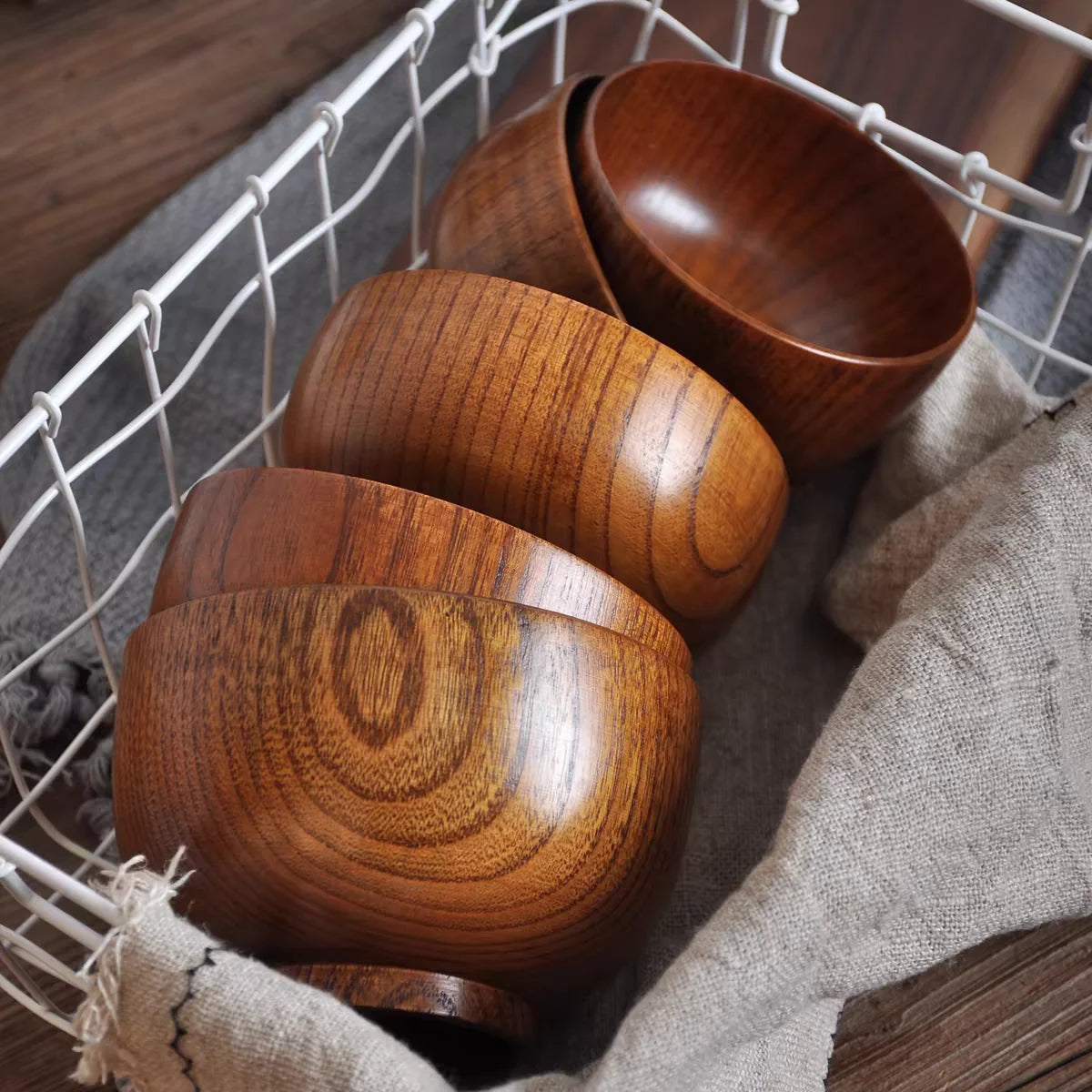 Natural Jujube Wood Bowls – Small Soup & Salad Bowls for All Ages
