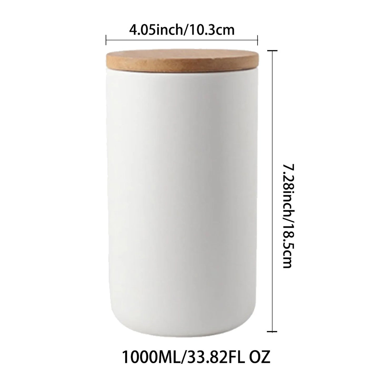 Ceramic Storage Jar with Bamboo Lid – Perfect for Grains, Coffee, Tea & Spices