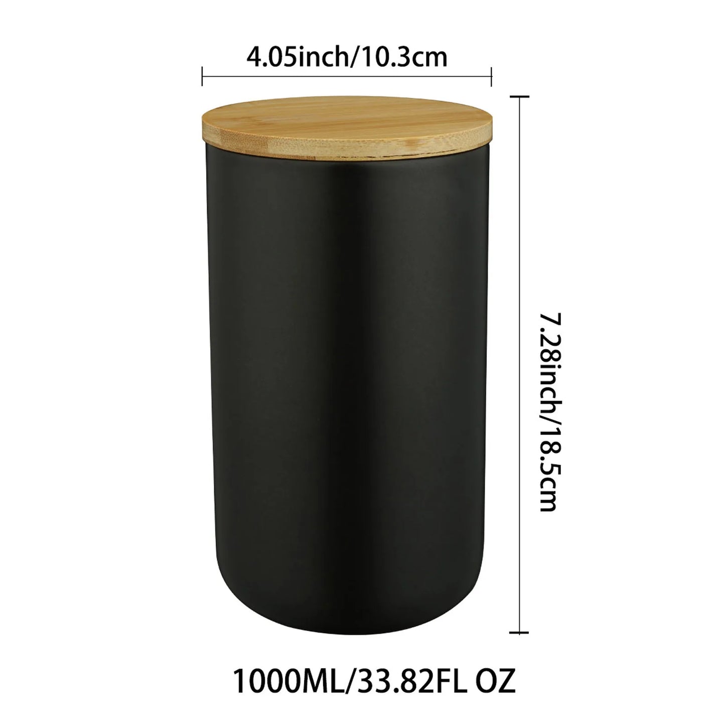 Ceramic Storage Jar with Bamboo Lid – Perfect for Grains, Coffee, Tea & Spices