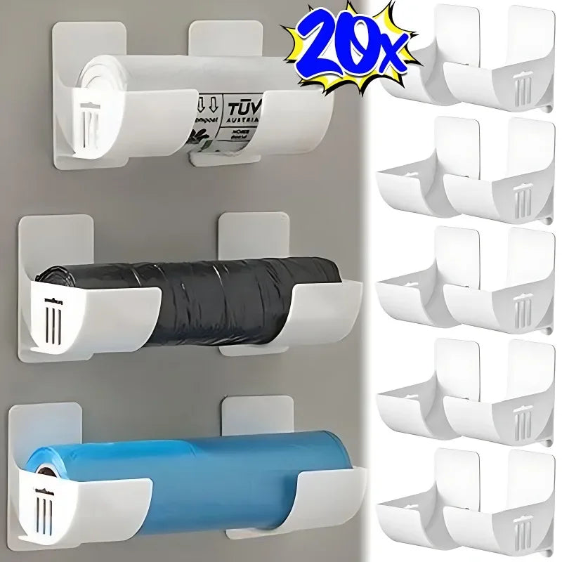 Wall-Mounted Plastic Bag Holder – Kitchen Garbage Bag Film Dispenser (20/2PCS)