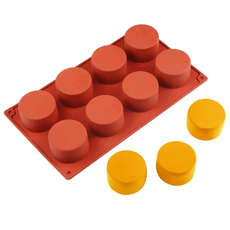 Versatile Round Silicone Mold – Bake Cakes, Make Jelly, Pudding, Cheesecake & More (8 Cavities)