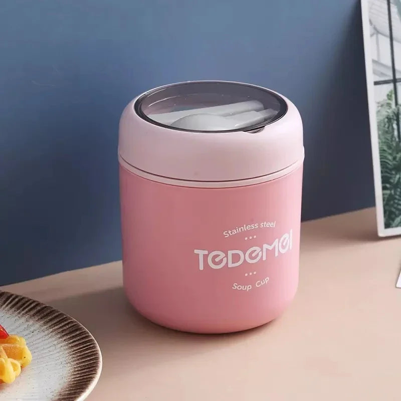Portable 510ml Stainless Steel Food Thermos – Leakproof, Insulated Lunch Box for School
