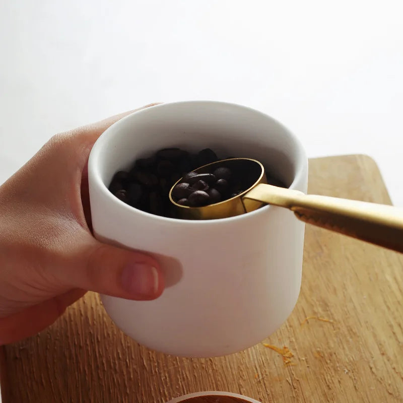 Ceramic Storage Jar with Bamboo Lid – Perfect for Grains, Coffee, Tea & Spices