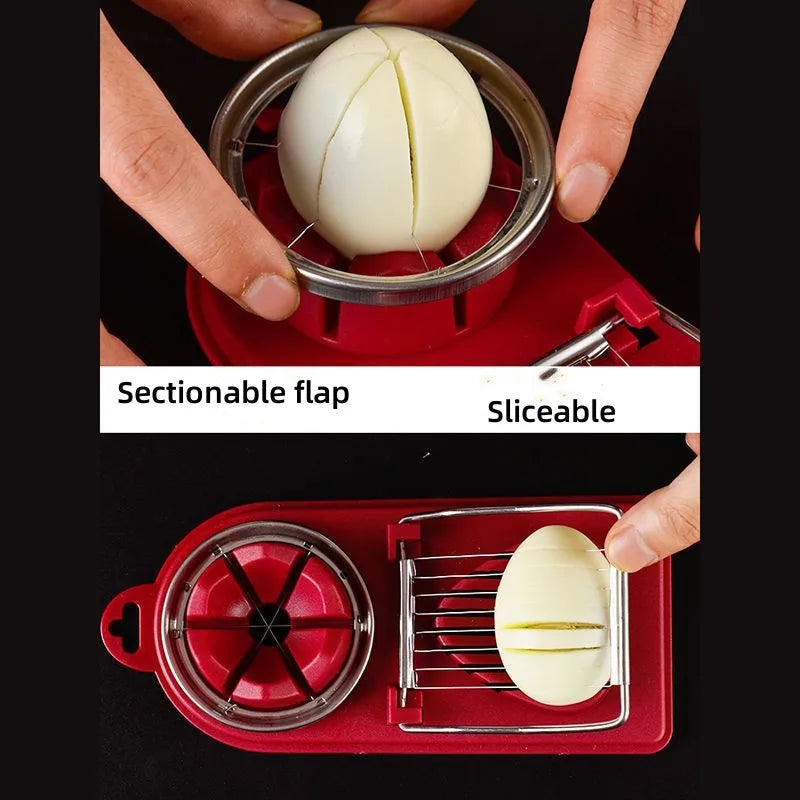 Multifunctional Egg Cutter – Stainless Steel Slicer & Flower-Shape Mold for Eggs & Luncheon Meat