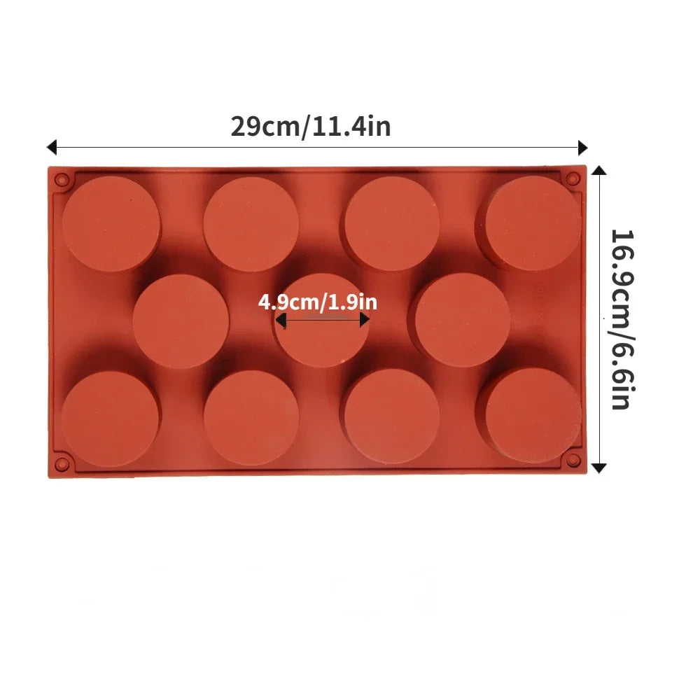 Versatile Round Silicone Mold – Bake Cakes, Make Jelly, Pudding, Cheesecake & More (8 Cavities)