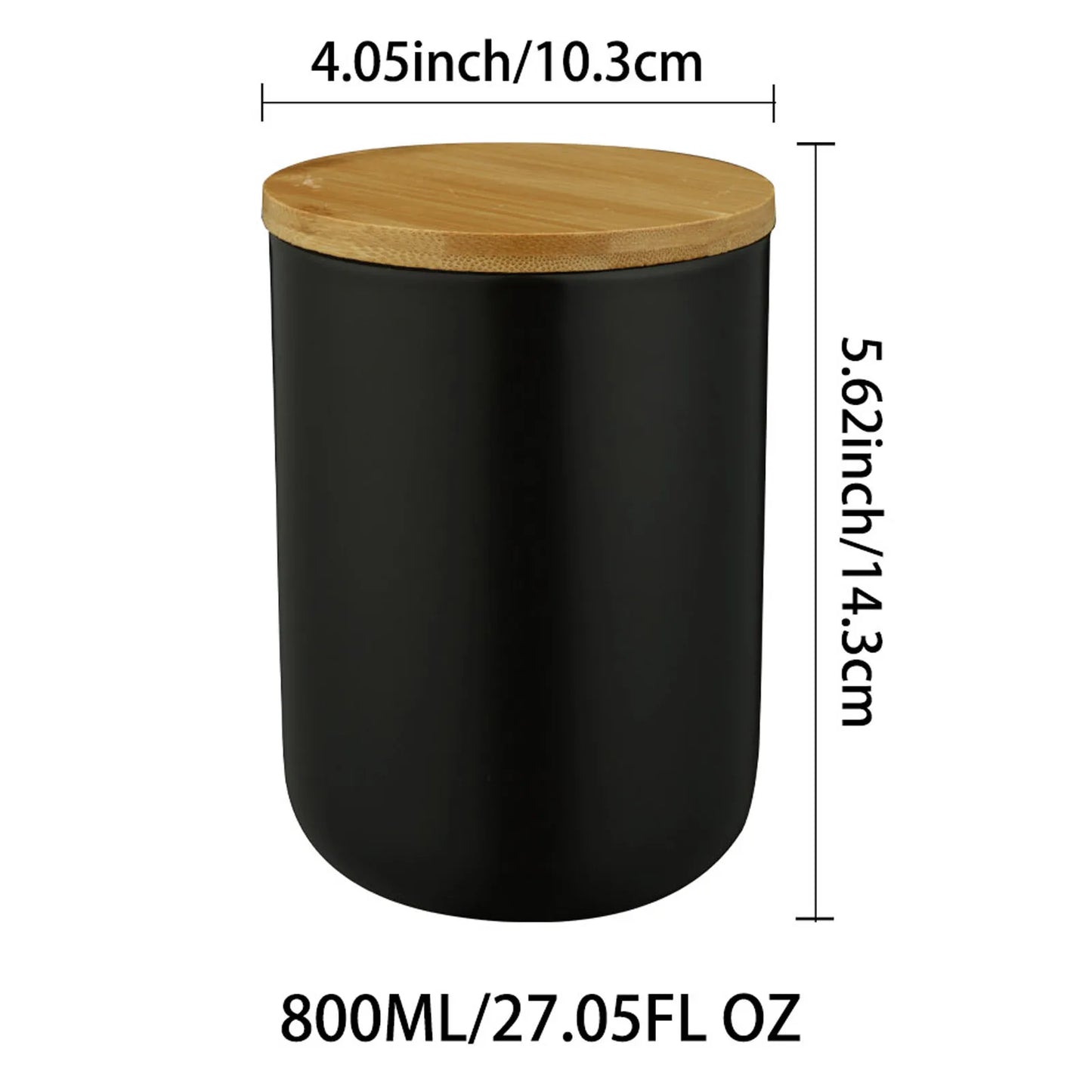 Ceramic Storage Jar with Bamboo Lid – Perfect for Grains, Coffee, Tea & Spices
