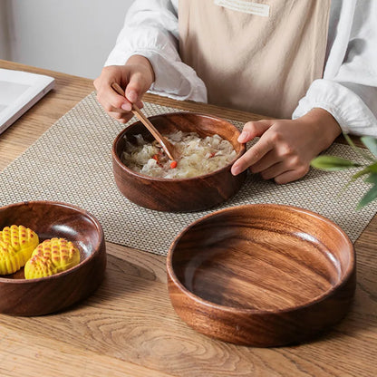 Vintage Walnut Wooden Bowl – Handcrafted Boat Design for Fruit, Salad & More